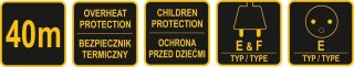 PRZEDŁUŻACZ BĘBNOWY 4 GNIAZDA 40 METRÓW