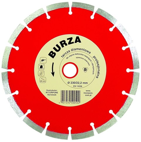 TARCZA DIAMENTOWA SEGMENTOWA BURZA 230MM TARCZA DIAMENTOWA SEGMENTOWA BURZA 230MM