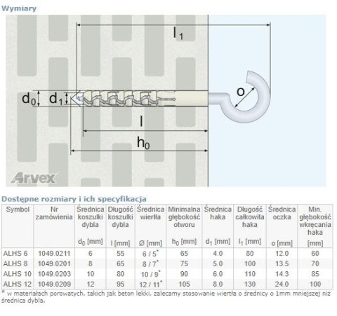 DYBEL PRZEDŁUŻANY Z HAKIEM SUFITOWYM ALHS 12MM DYBEL PRZEDŁUŻANY Z HAKIEM SUFITOWYM ALHS 12MM