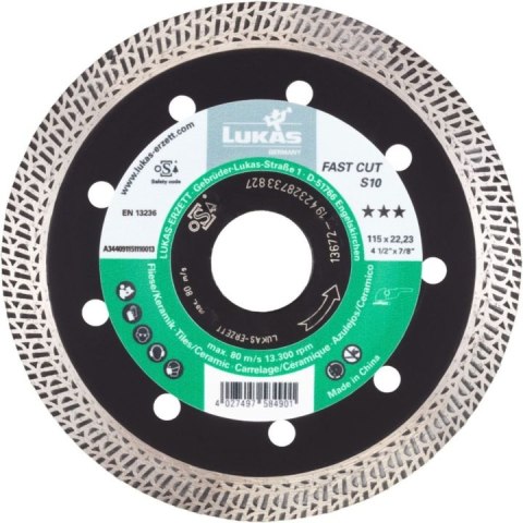 TARCZA DIAMENTOWA TURBO FAST CUT S10 115*22*10 TARCZA DIAMENTOWA TURBO FAST CUT S10 115*22*10
