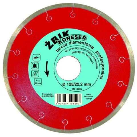 TARCZA DIAMENTOWA GŁADKA ŻBIK KONESER 230MM TARCZA DIAMENTOWA GŁADKA ŻBIK KONESER 230MM