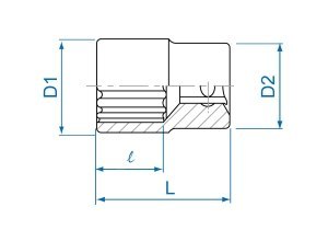 NASADKA KRÓTKA 12-KĄTNA CHROMOWANA 1/4'' 11/32''*24MM