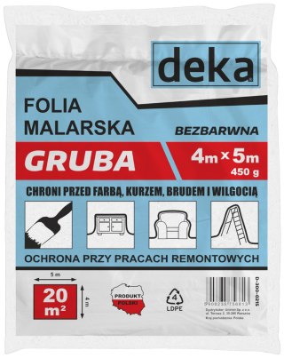 FOLIA MALARSKA GRUBA BEZBARWNA 4*5M 450G
