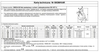 HAK ZAWIESIOWY Z UCHEM I ZABEZPIECZENIEM G8 7/8MM WLL 2T