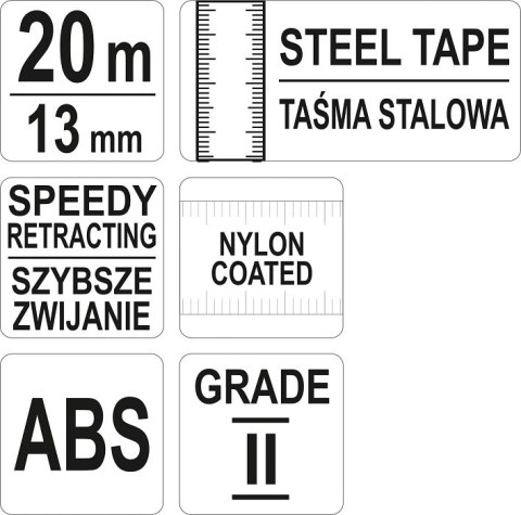 TAŚMA MIERNICZA STALOWA 20M TAŚMA MIERNICZA STALOWA 20M