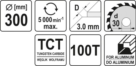 TARCZA WIDIOWA DO ALUMINIUM 300*30MM 100 ZĘBÓW TARCZA WIDIOWA DO ALUMINIUM 300*30MM 100 ZĘBÓW