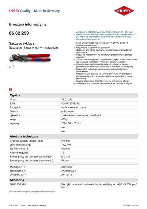 SZCZYPCE-KLUCZ 250MM SZCZYPCE-KLUCZ 250MM