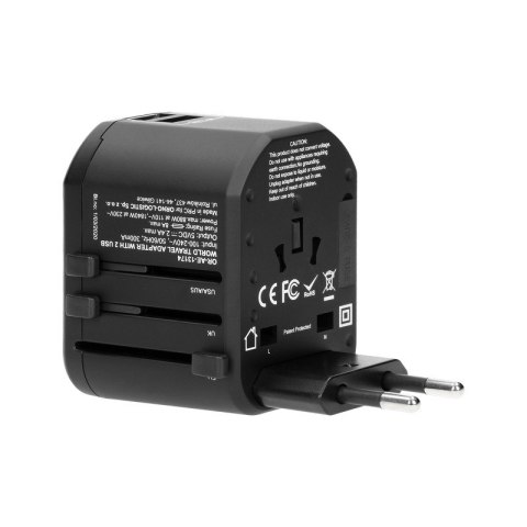 ADAPTER PODRÓŻNY 100-240V 8A 2XUSB 5V 2,4A INTELIGENTNA ADAPTER PODRÓŻNY 100-240V 8A 2XUSB 5V 2,4A INTELIGENTNA