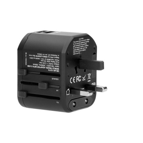 ADAPTER PODRÓŻNY 100-240V 8A 2XUSB 5V 2,4A INTELIGENTNA ADAPTER PODRÓŻNY 100-240V 8A 2XUSB 5V 2,4A INTELIGENTNA