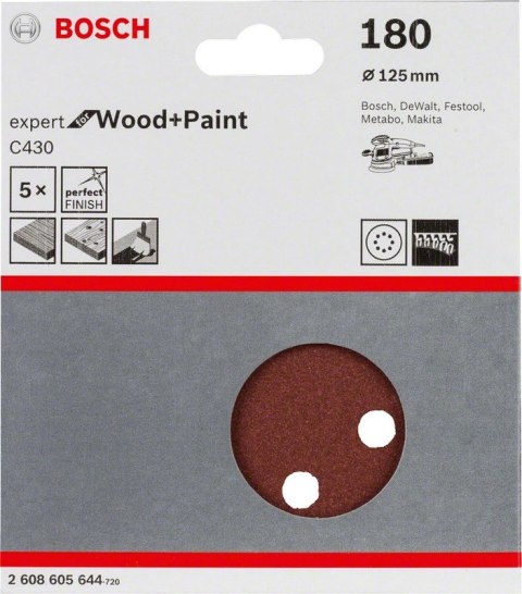 PAPIER ŚCIERNY RW D125 G180 5PC. PAPIER ŚCIERNY RW D125 G180 5PC.