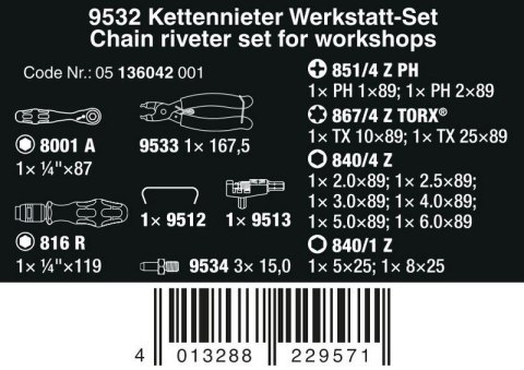 ZESTAW KRAFTFORM KOMPAKT 9532 Z NITOWNICĄ DO ŁAŃCUCHÓW,20CZ ZESTAW KRAFTFORM KOMPAKT 9532 Z NITOWNICĄ DO ŁAŃCUCHÓW,20CZ
