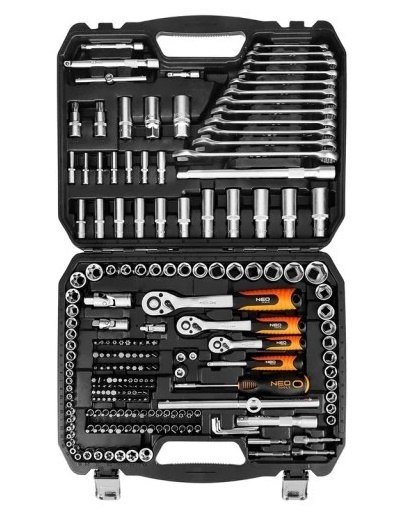 ZESTAW KLUCZY NASADOWYCH 1/2'' 3/8'' 1/4'' 220 ELEMENTÓW